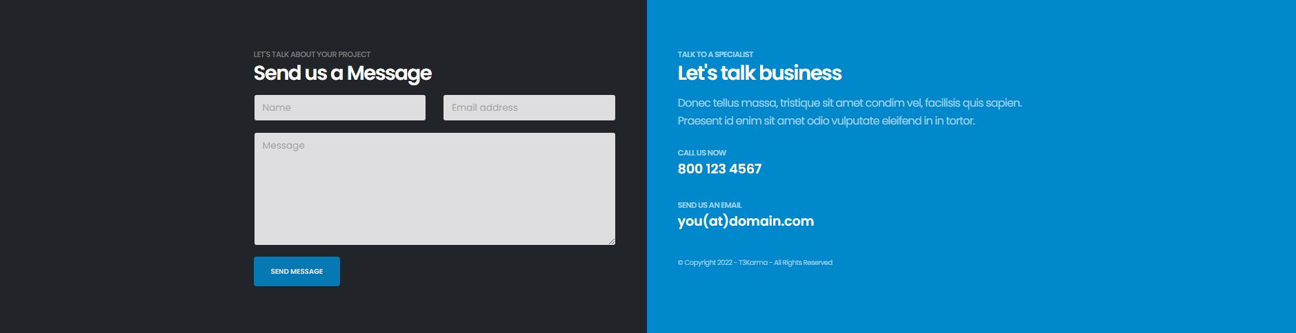 Contact Form Column Contact Form Column